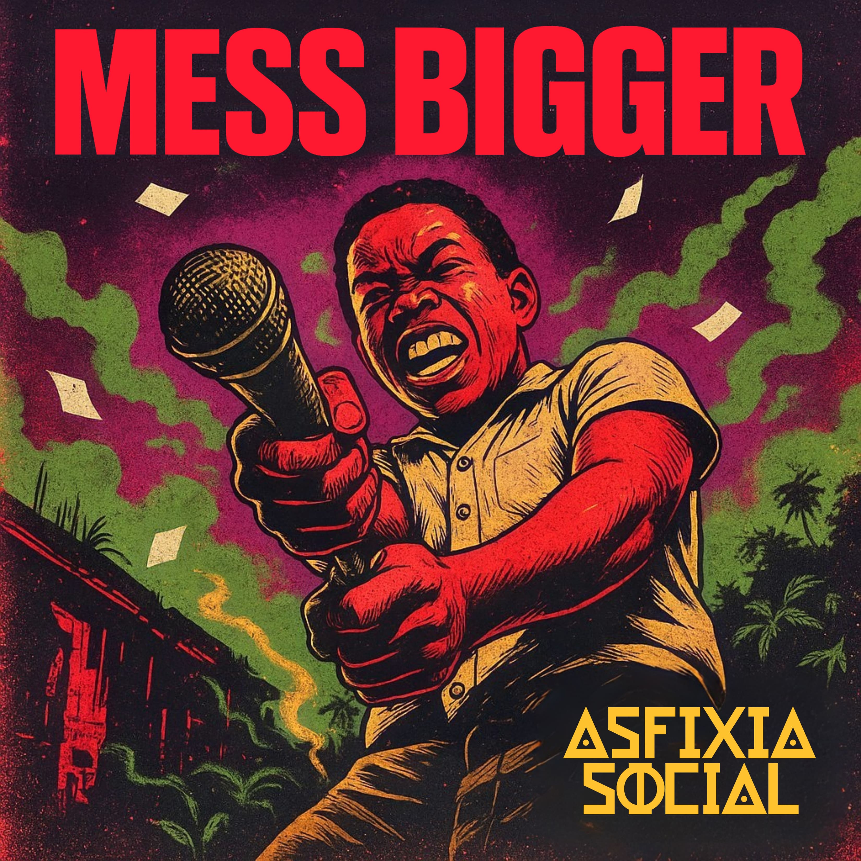 Capa do album Mess Bigger - Asfixia Social
